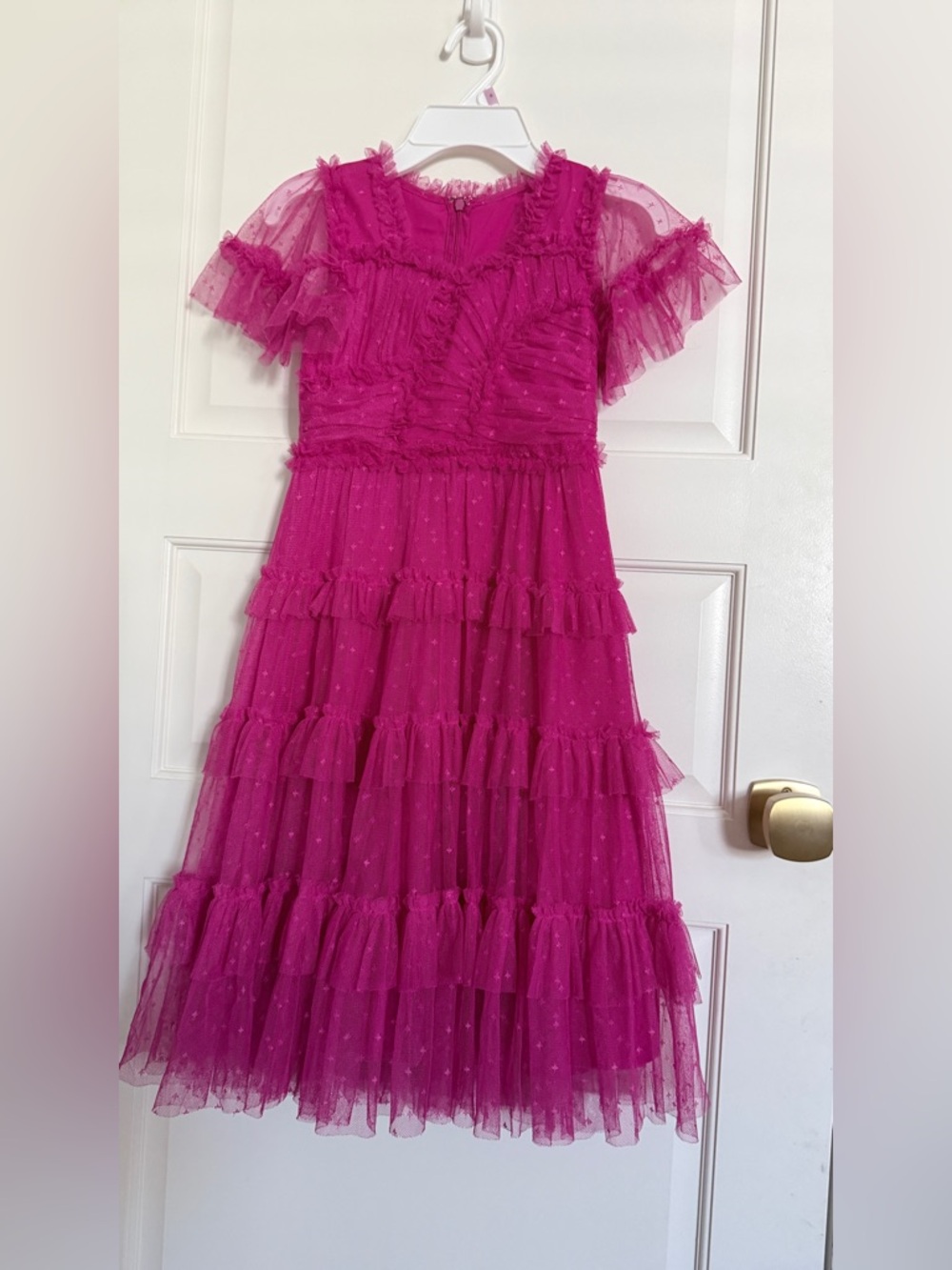 Ivy City Co Whimsical Kids Dress in Fushcia